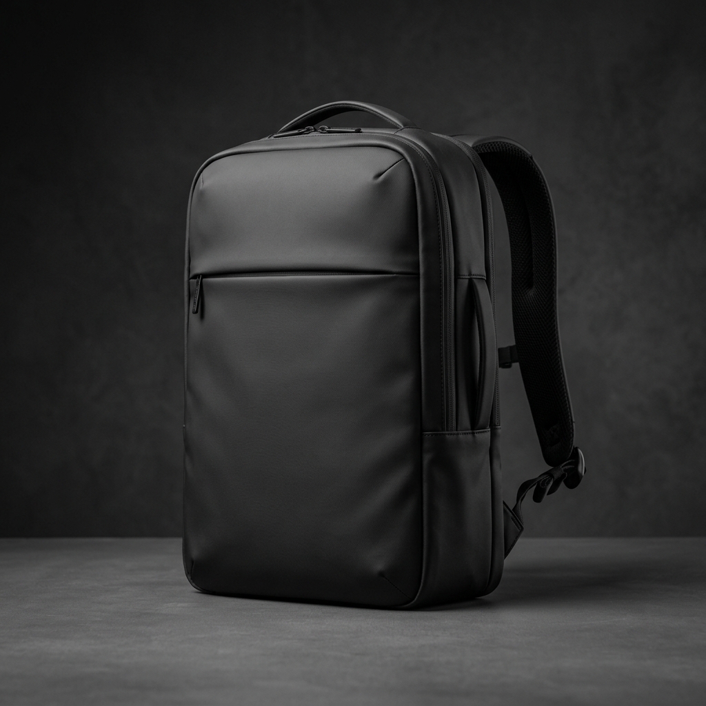 Sleek Modern Black Laptop Backpack